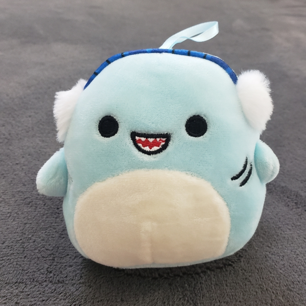 SHARON Blue Shark Earmuffs Plush Christmas Ornament Squishmallows NEW